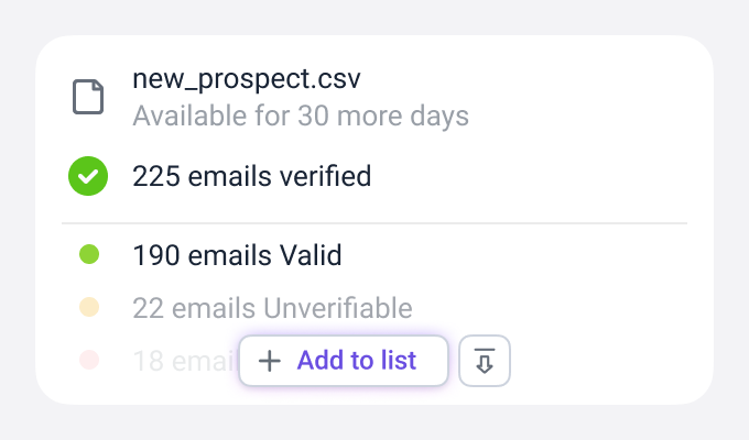 Get a verified prospect list