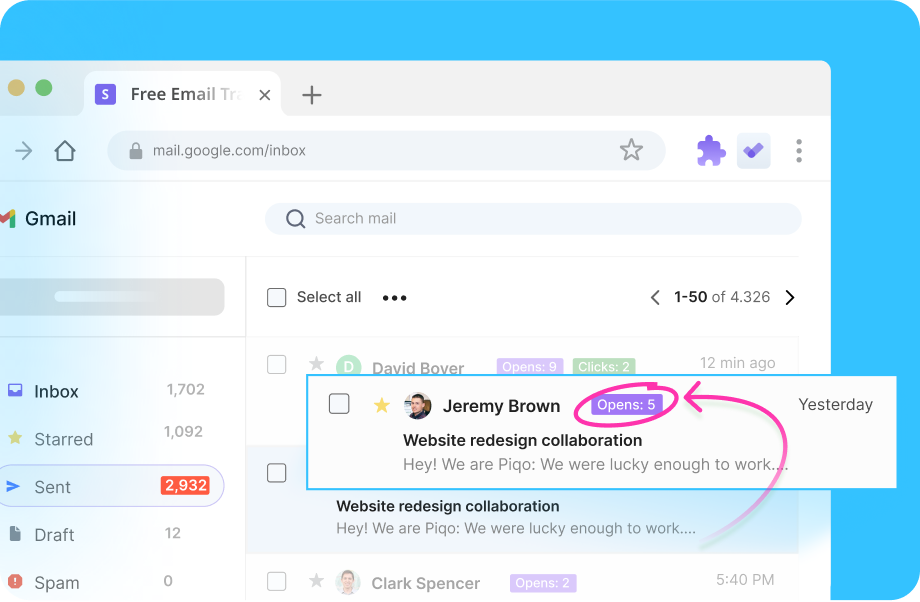See full history of email opens