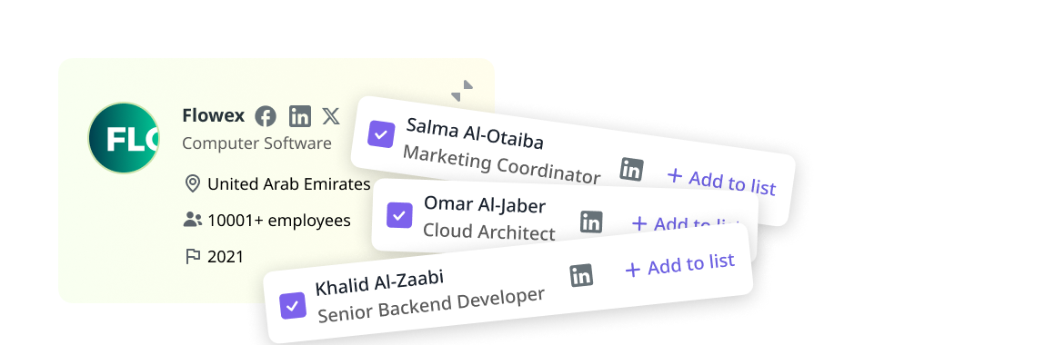 Get full company and lead profile data
