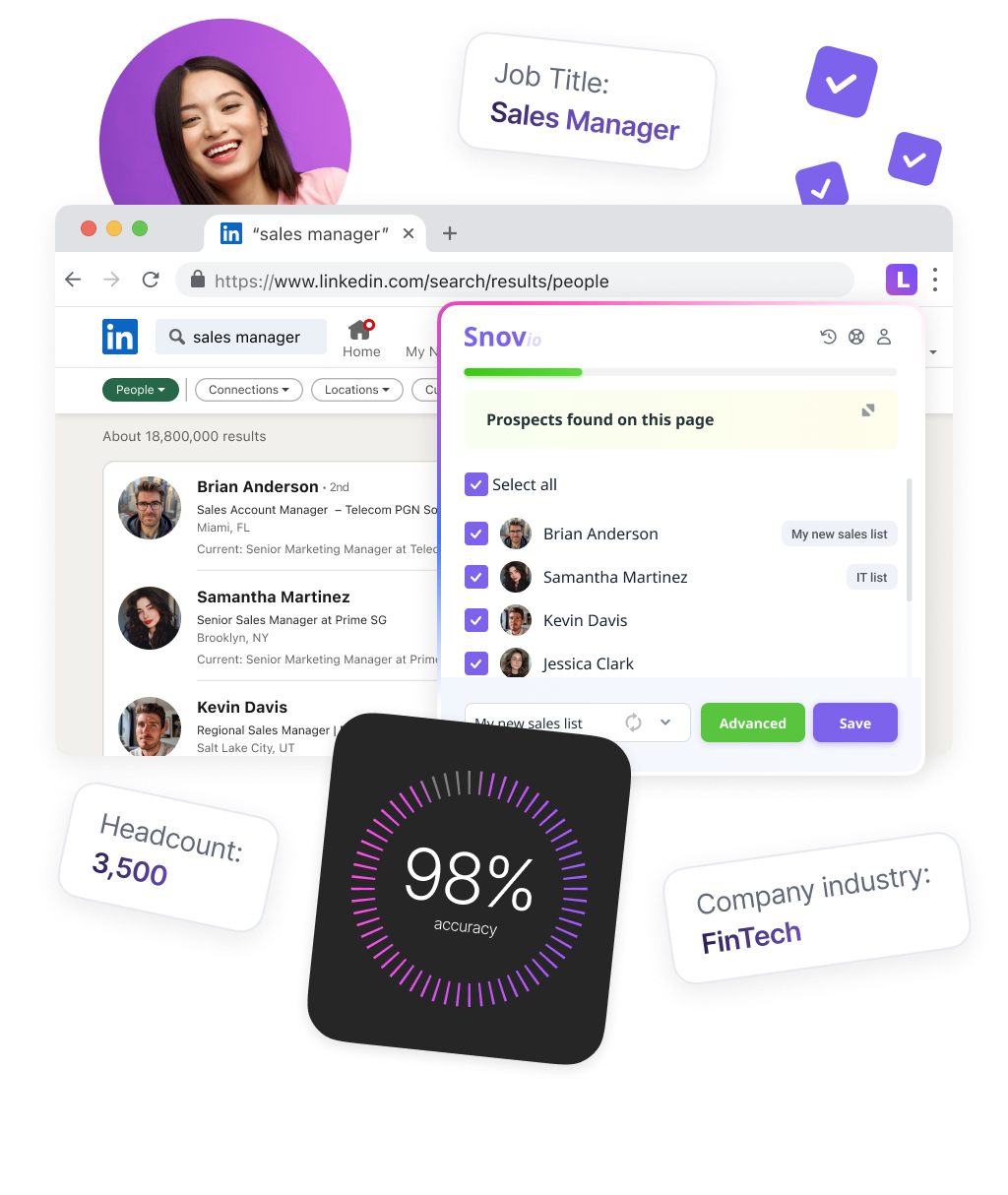 Gather verified B2B email addresses from LinkedIn
